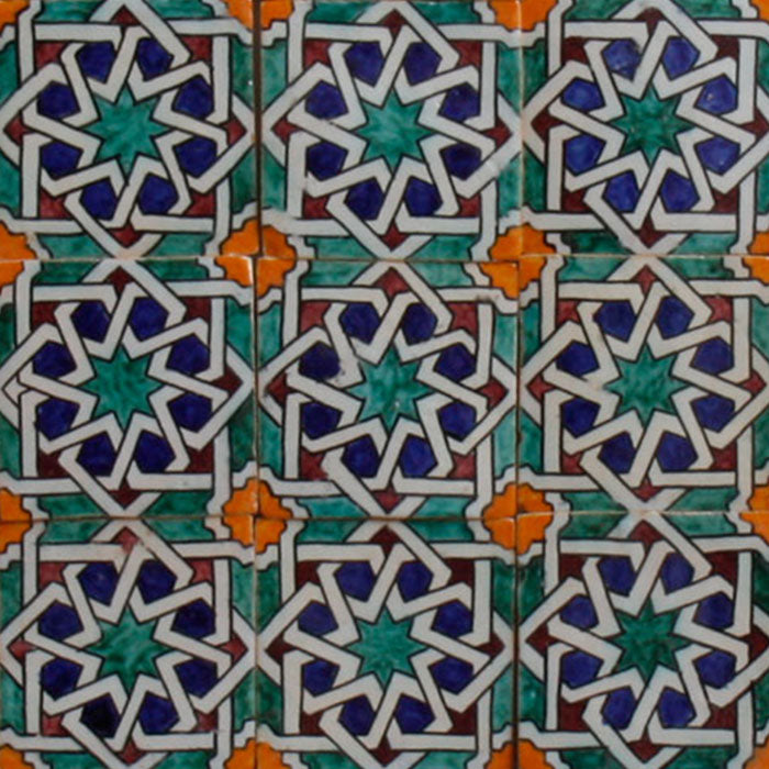 Håndmalet flise – maurisk Marrakech-stil