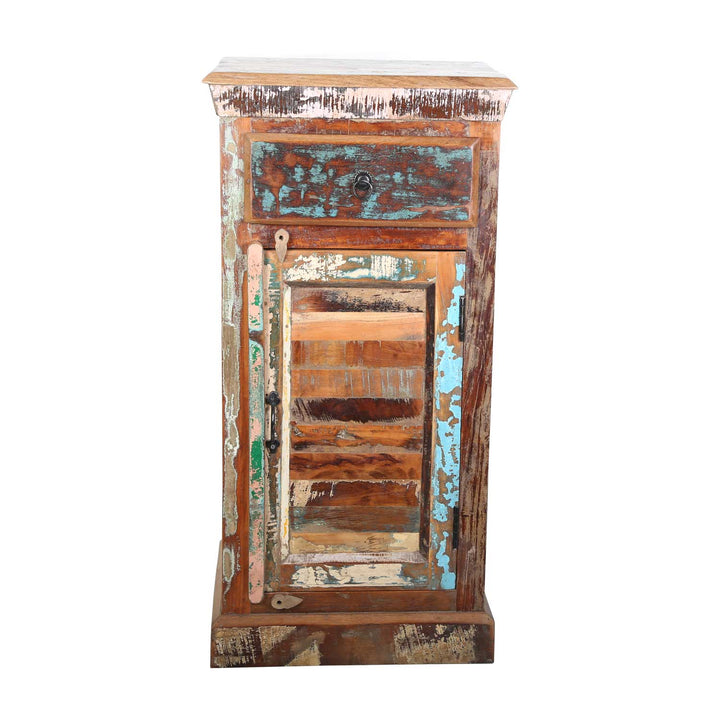 Høj kommode af genvundet træ Shabby Chic