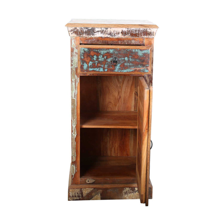 Høj kommode af genvundet træ Shabby Chic