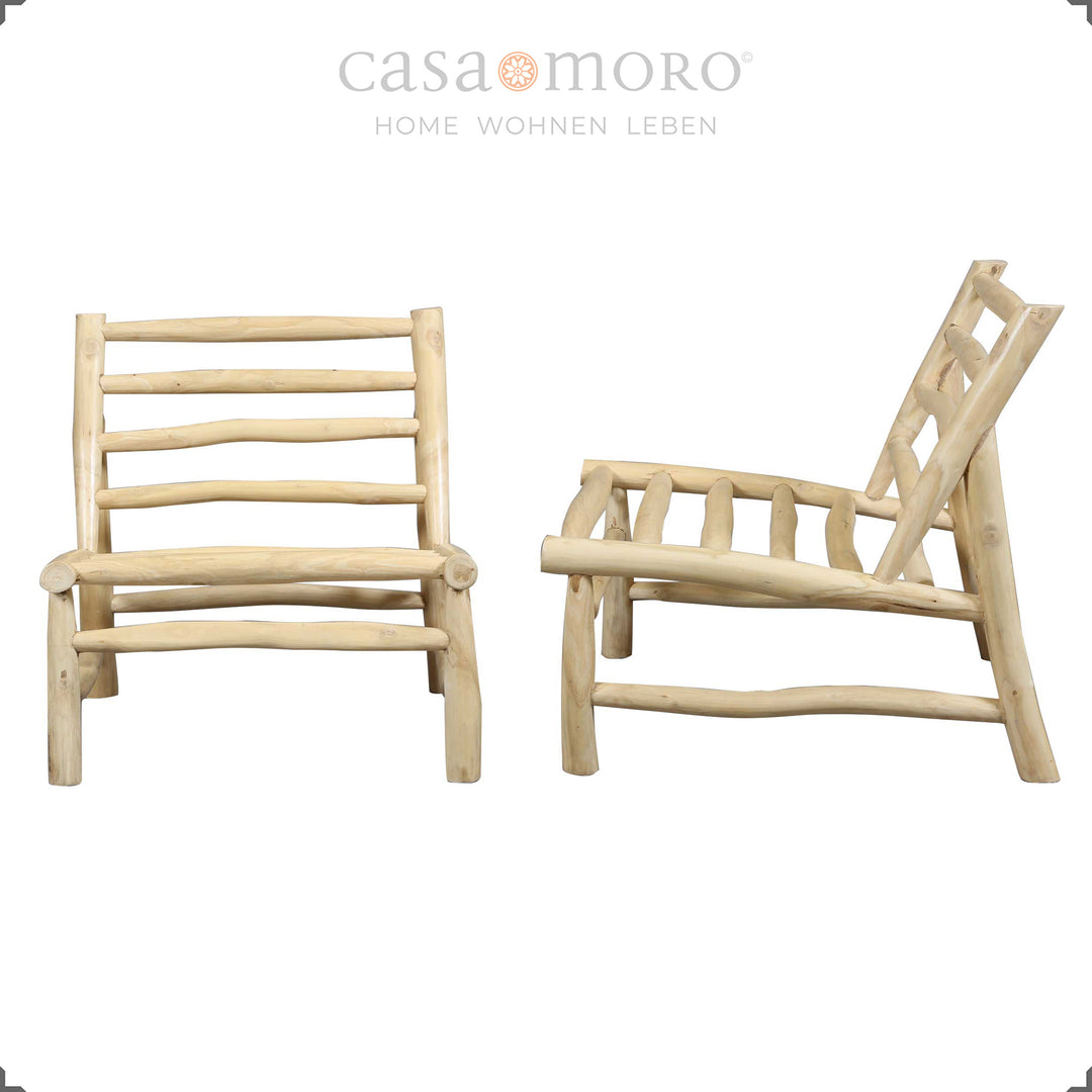 Teak balkon lænestol, udendørs lounge design