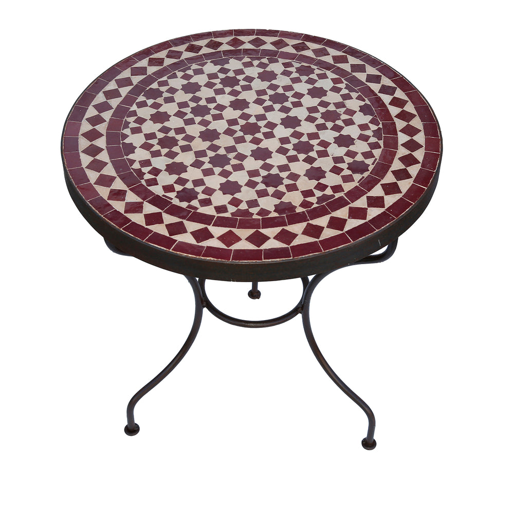 Rundt sidebord med en diameter på 45 cm, klar lakforseglet stel af smedejern, 50 cm høj
