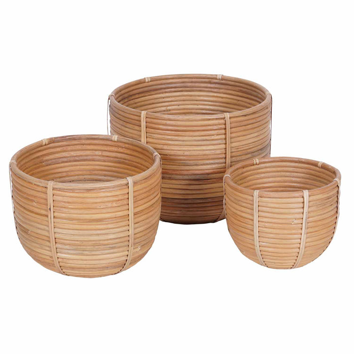Rattan kurv blomsterkurv Cinta sæt med 3