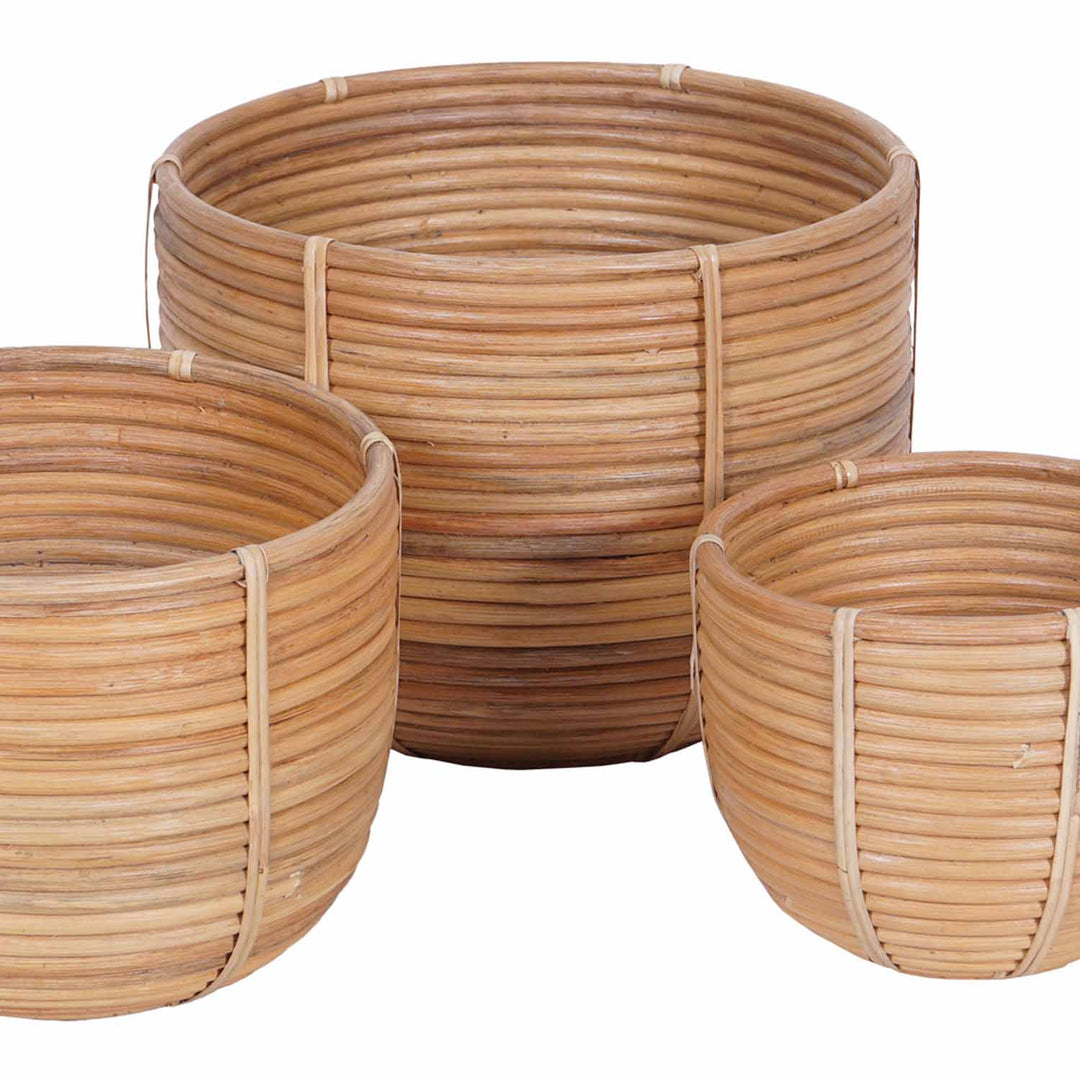 Rattan kurv blomsterkurv Cinta sæt med 3