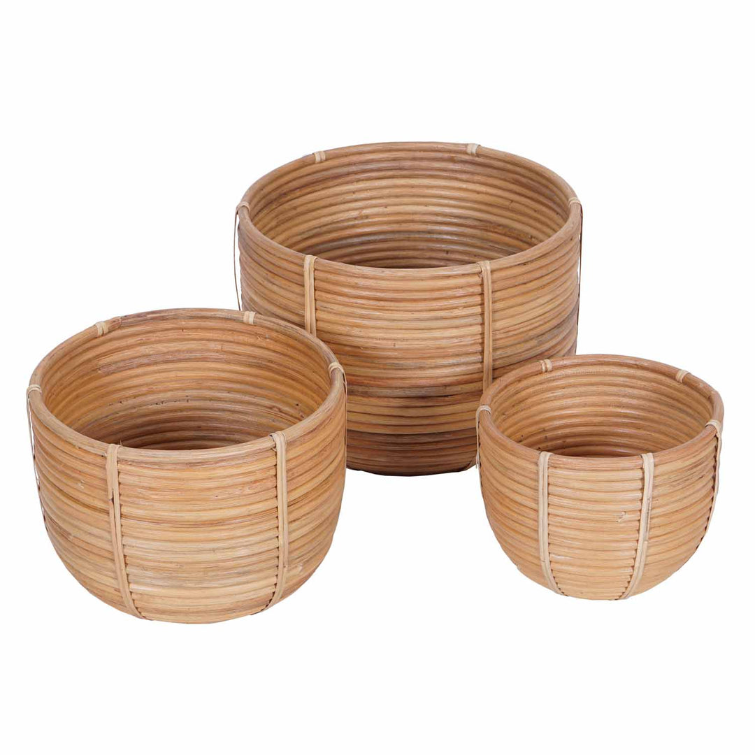 Rattan kurv blomsterkurv Cinta sæt med 3