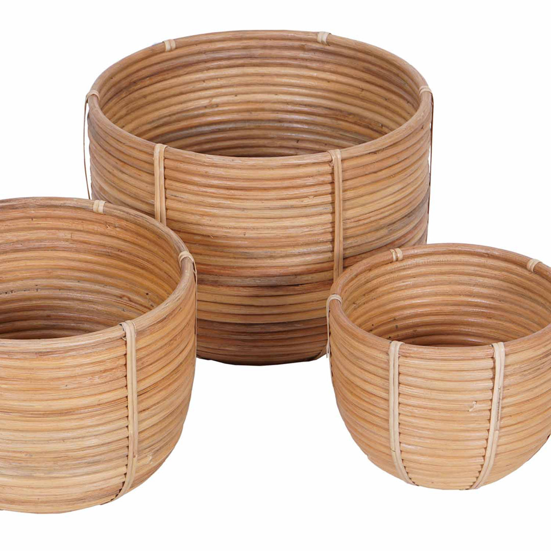 Rattan kurv blomsterkurv Cinta sæt med 3