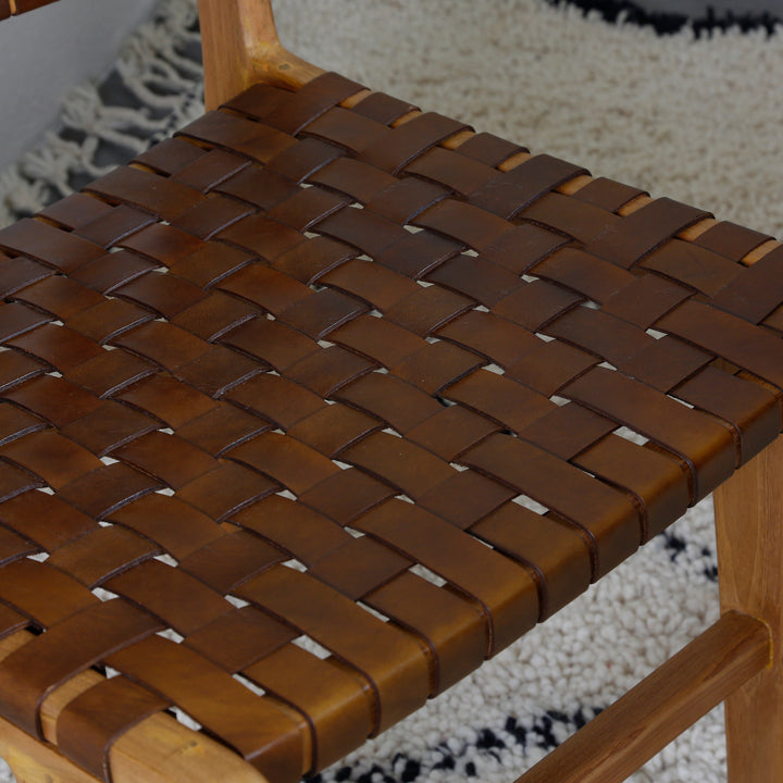 Spisestuestol brunt læder
