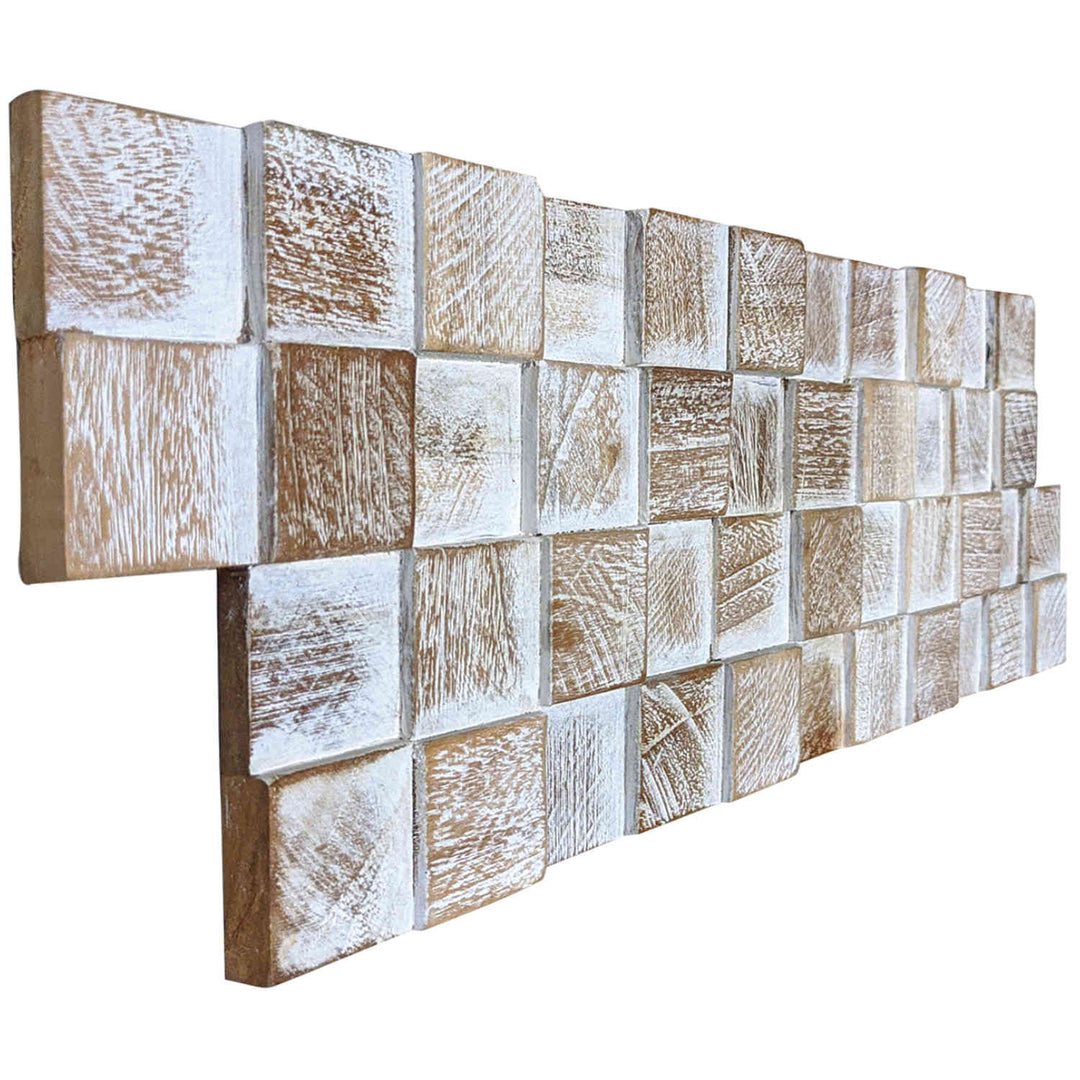 Trævægpaneler White Washed Cube