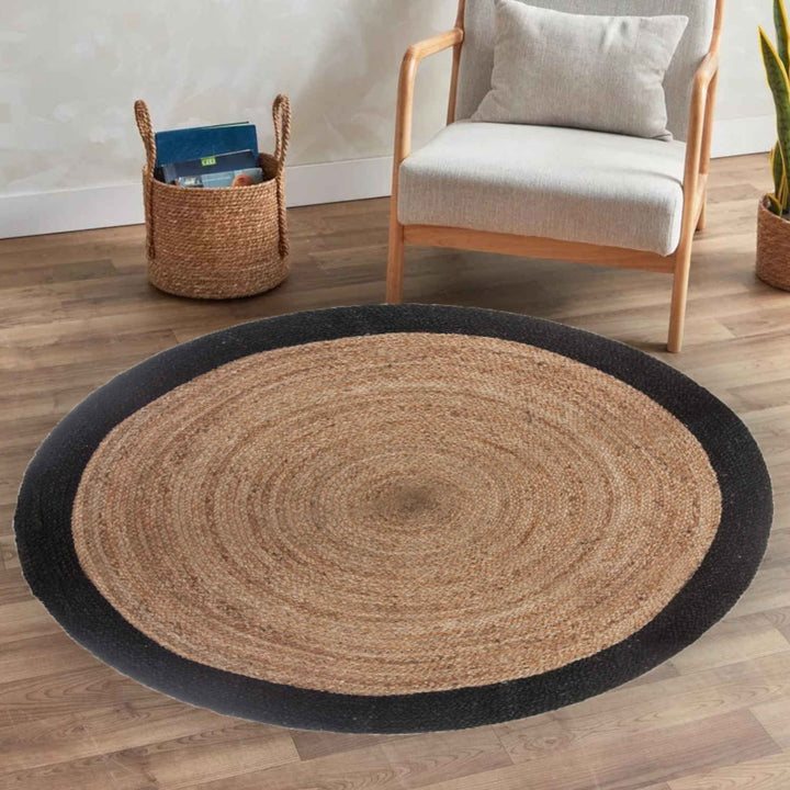 Jute tæppe Tamani Black Natural
