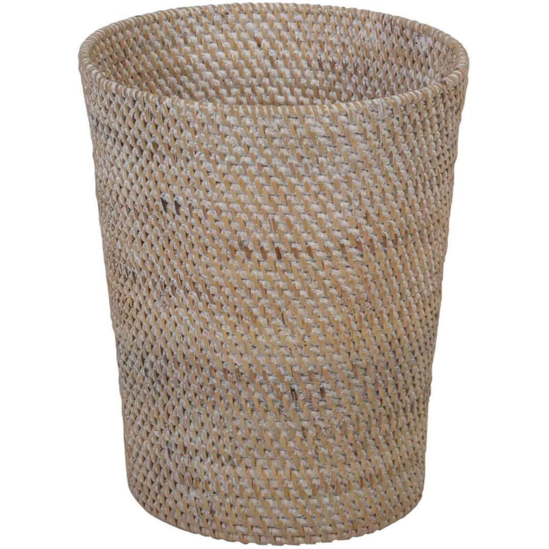 Papirkurv lavet af rattan Nila White Wash