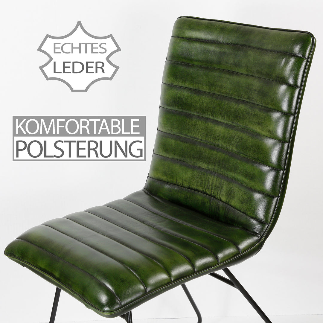 Spisestuestol lædergrøn