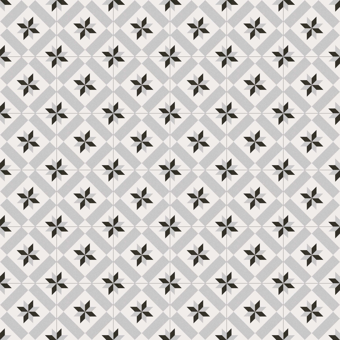 Marokkansk flise 20x20 cm i cementflise-look