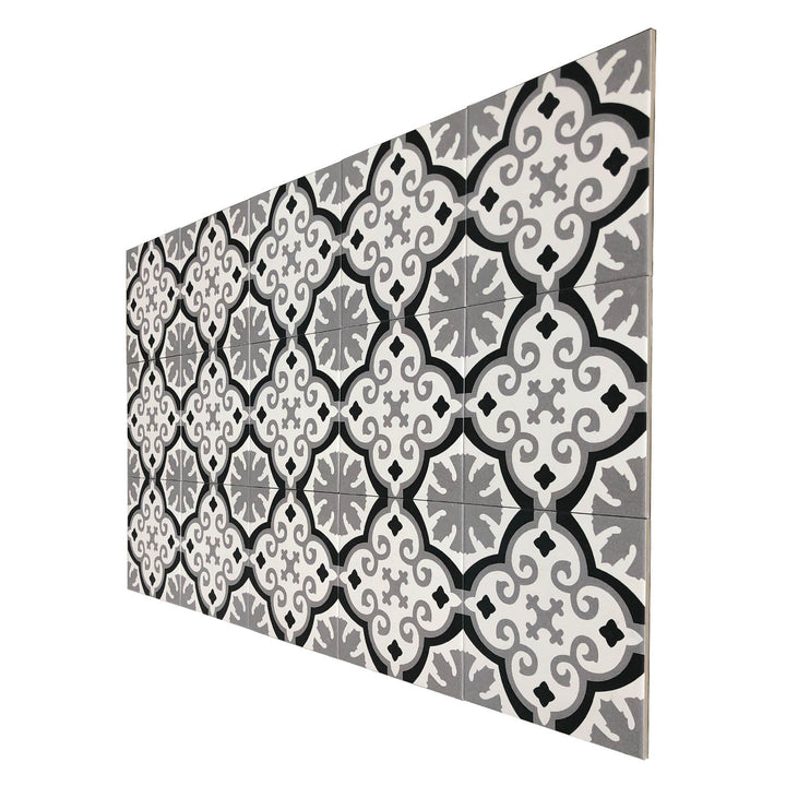 Marokkanske fliser 20x20 cm – grå sort