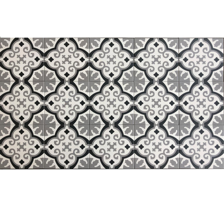 Marokkanske fliser 20x20 cm – grå sort