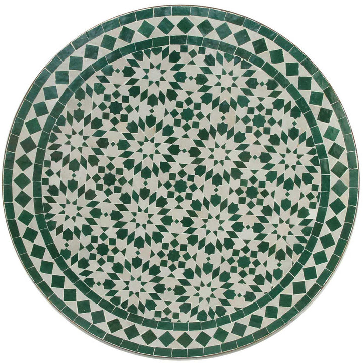 Mosaik bistrobord rundt 70 cm Ankabut hvid