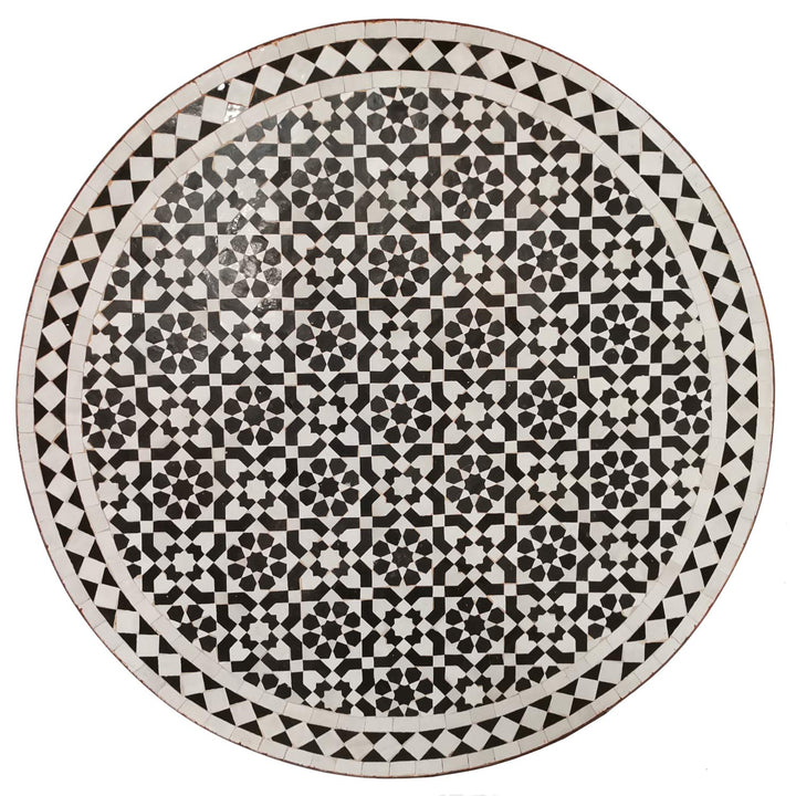 Mosaikbord D90 sort/hvid glaseret