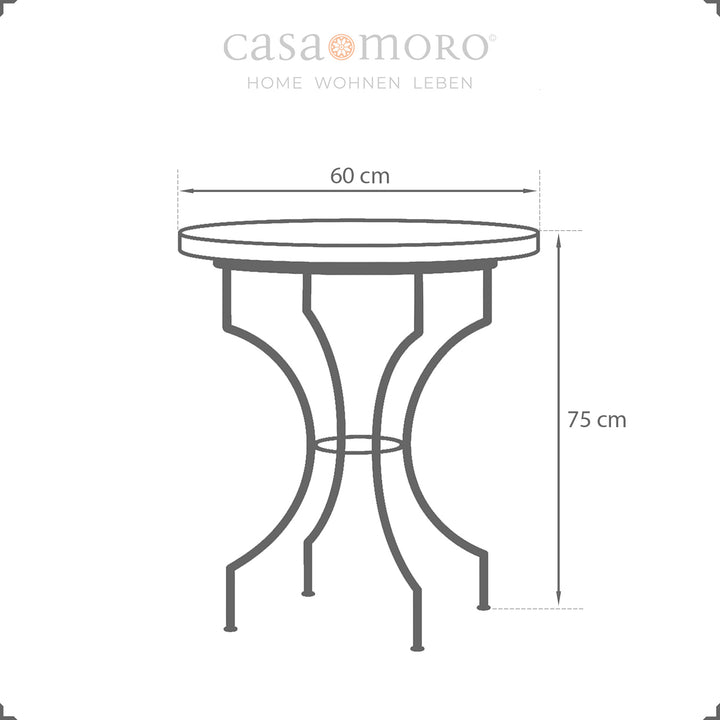 Mosaiktisch mit blau-terracottafarbenem Muster, lose aufgelegte Platte, kein Verschrauben nötig