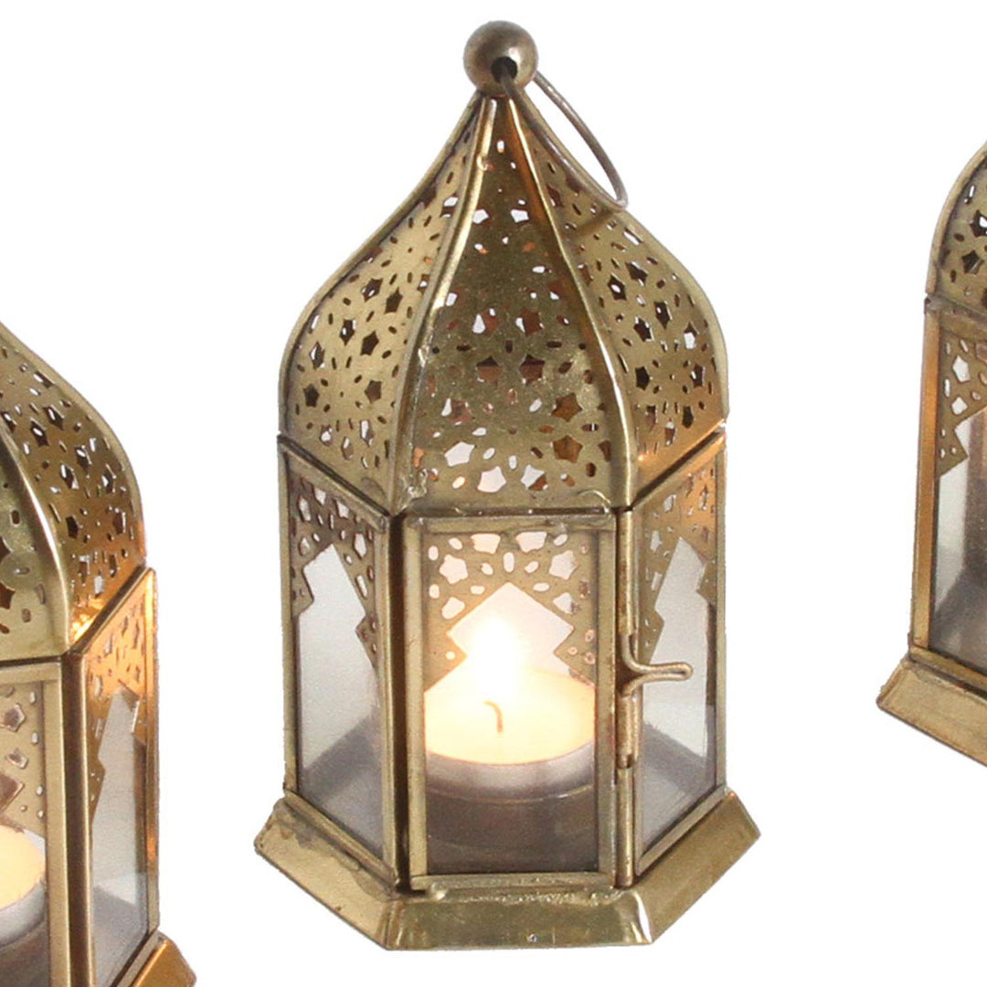 Orientalske glaslanterner Nael Transparent sæt med 4 stk