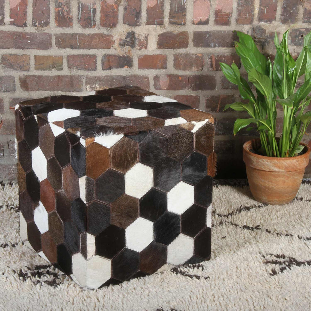 Patchwork læder sædehynde Vanita
