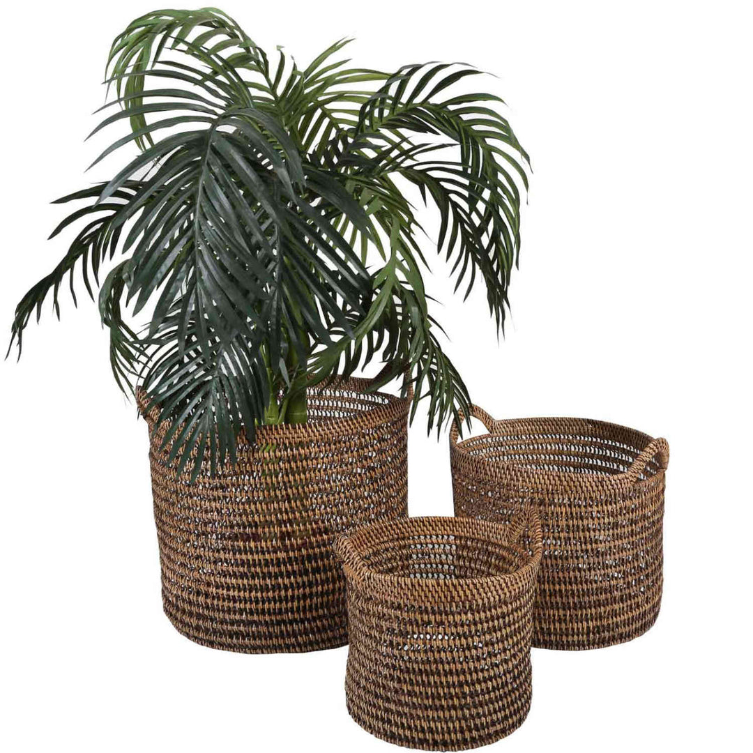 Rattan kurv Eda brun med hank