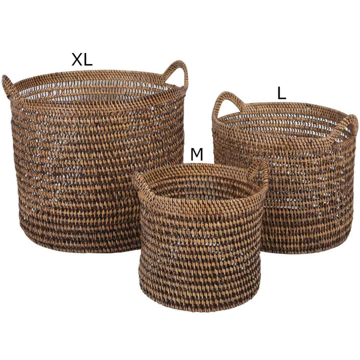 Rattan kurv Eda brun med hank