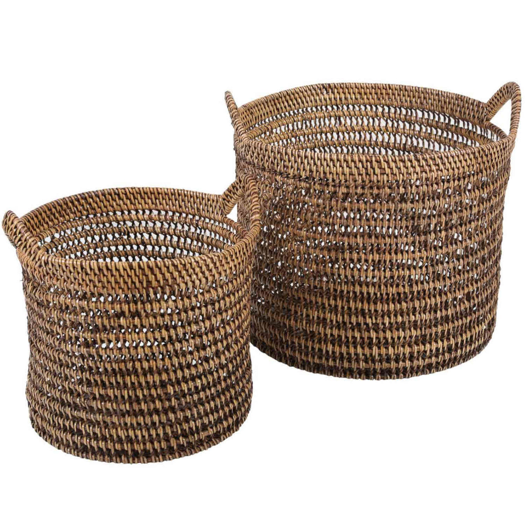 Rattan kurv Eda brun med hank