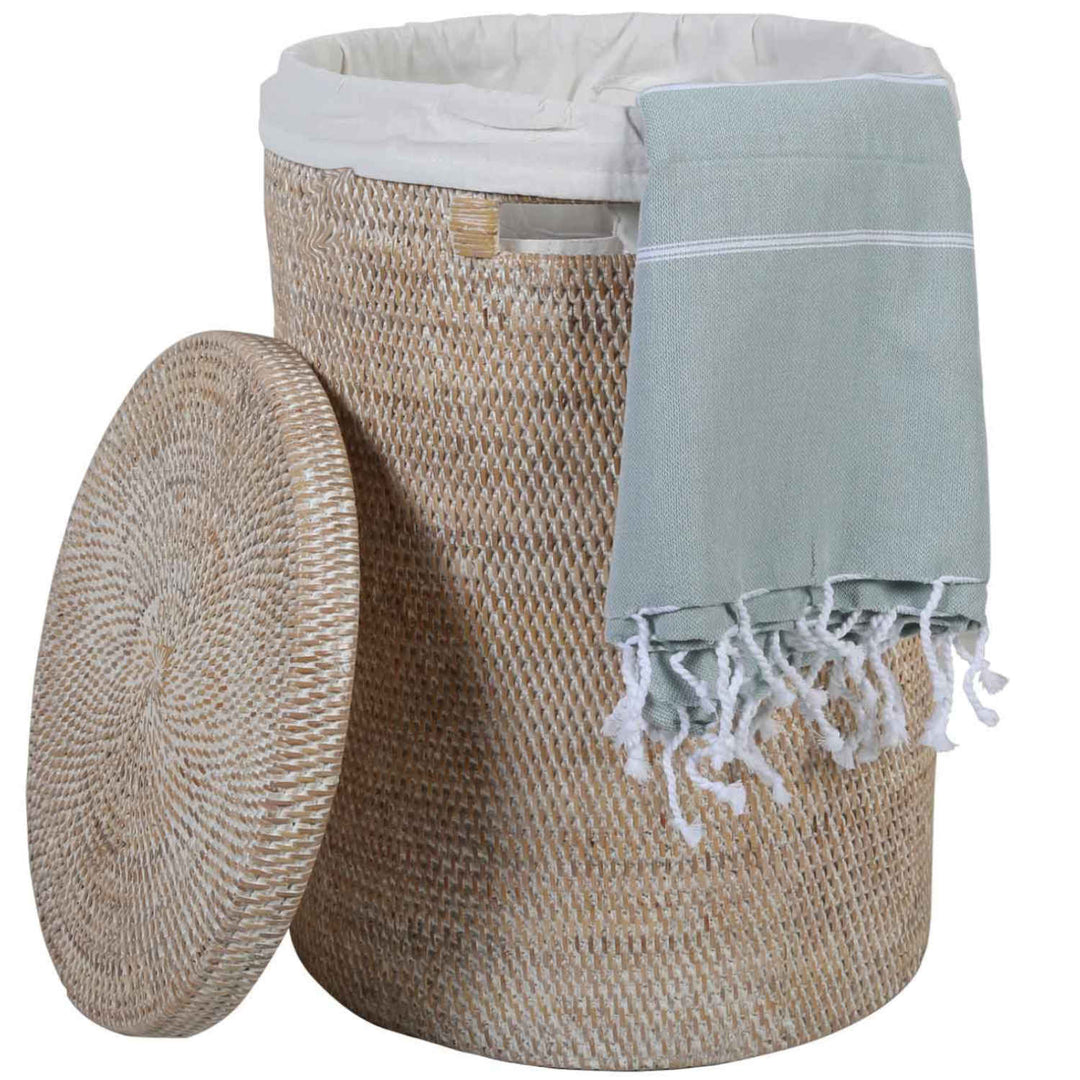 Rattan Wäschekorb Cleo Weiß