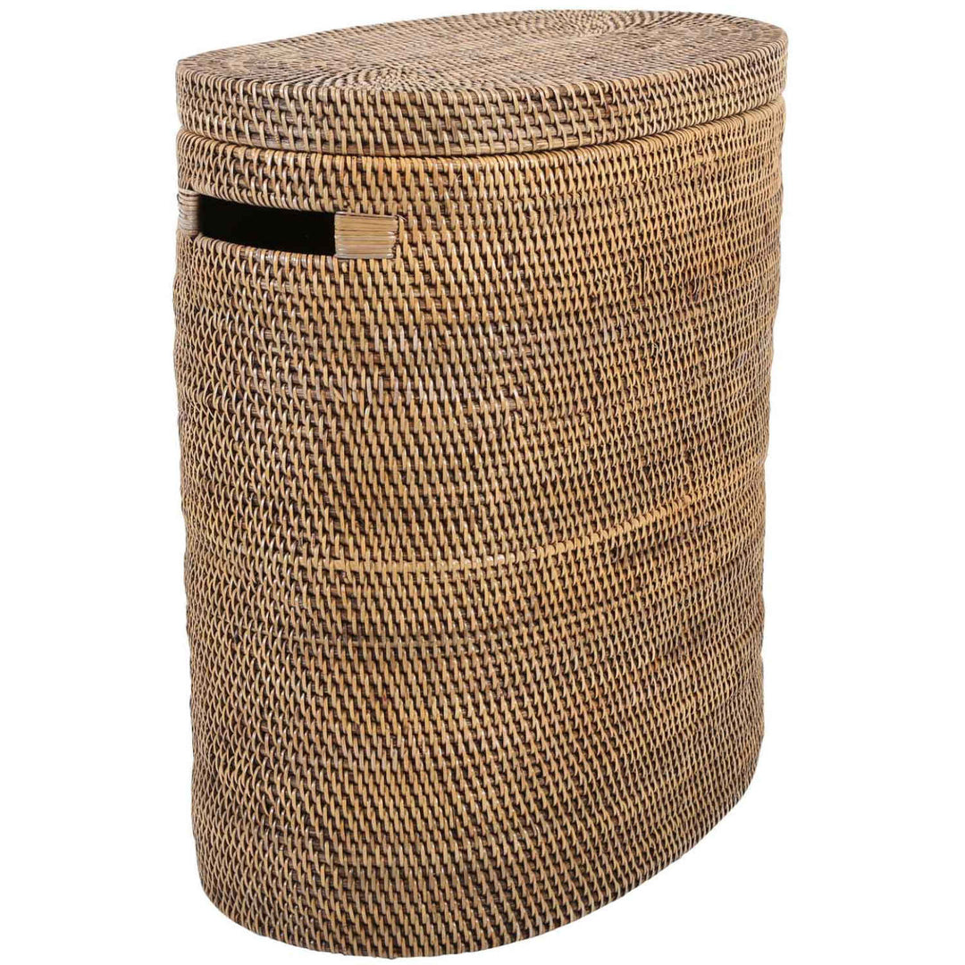 Vasketøjskurv i rattan Ela med låg