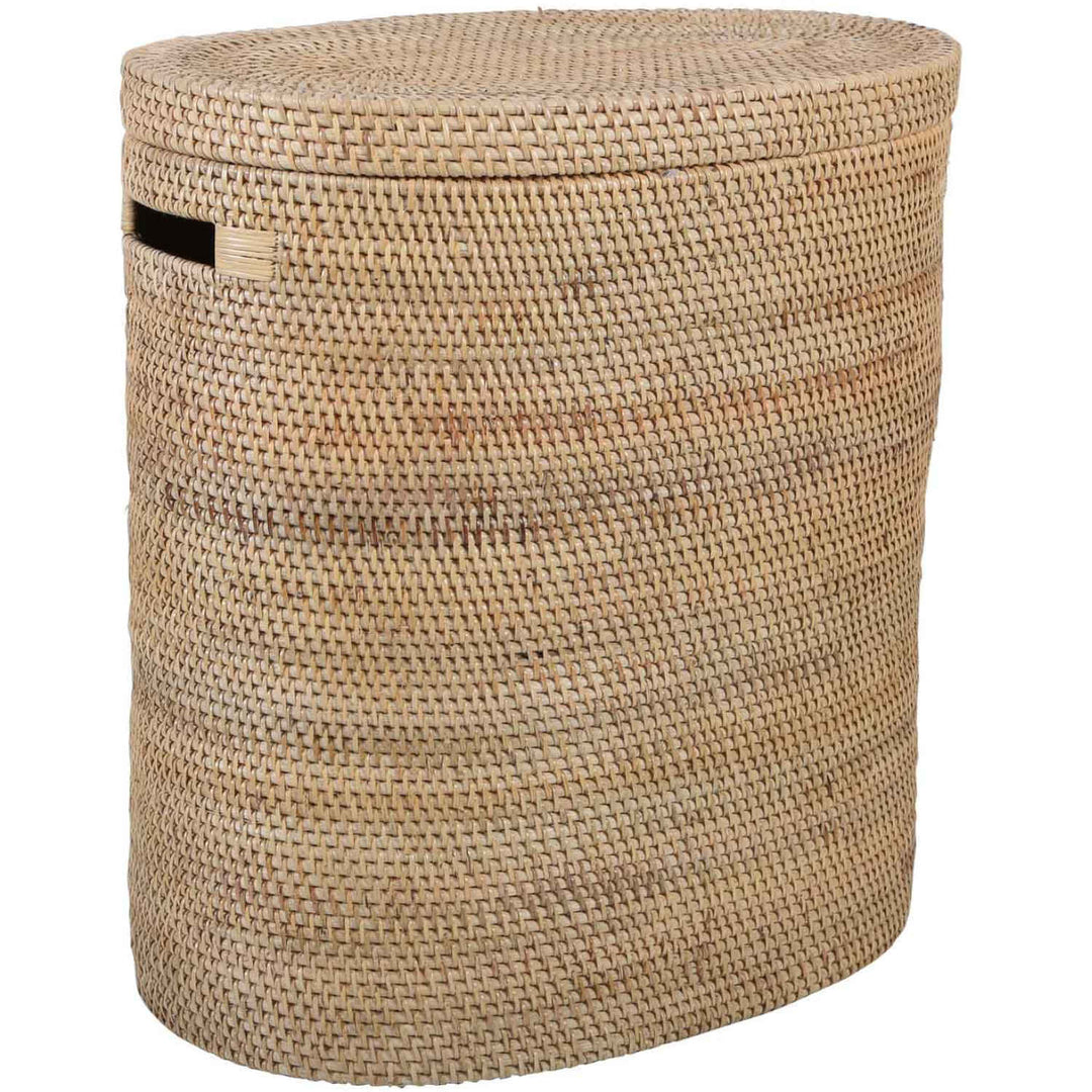 Vasketøjskurv i rattan Ela med låg