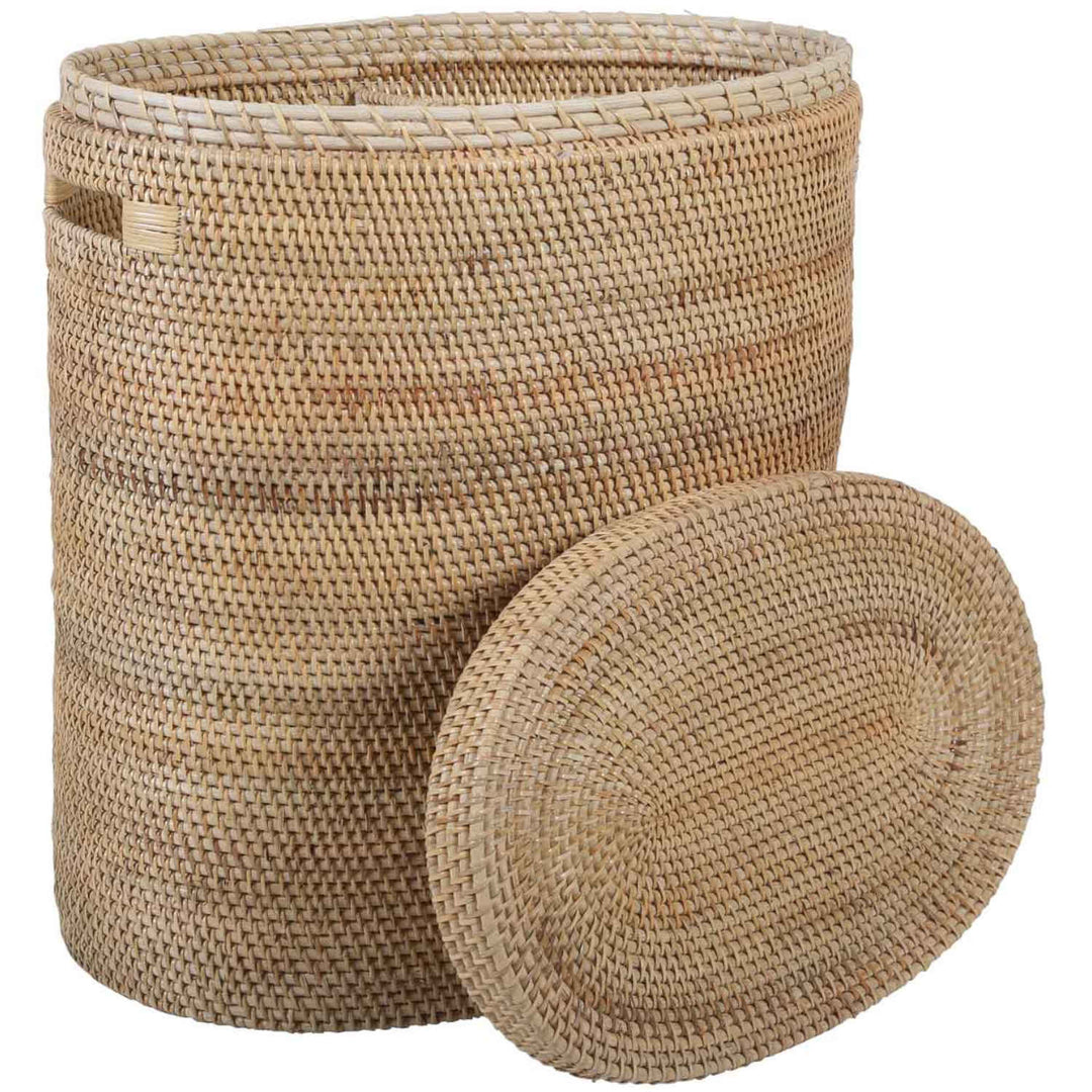 Vasketøjskurv i rattan Ela med låg