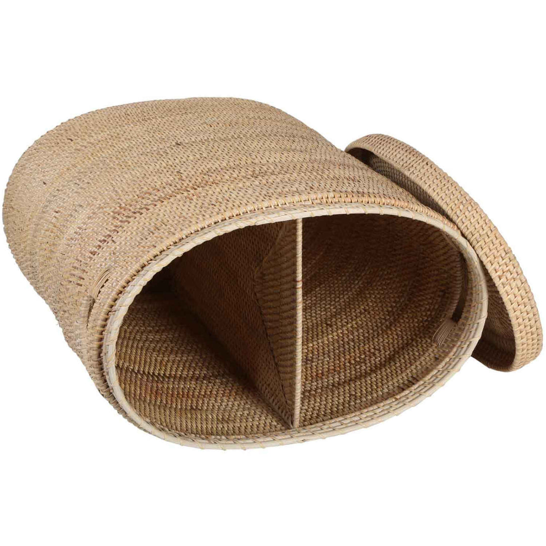Vasketøjskurv i rattan Ela med låg