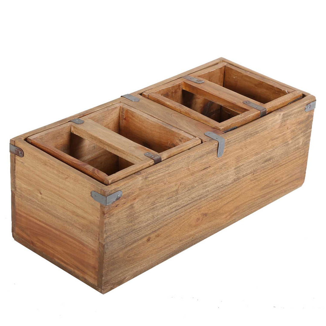 Teak Holzbox Enzo 3er Set