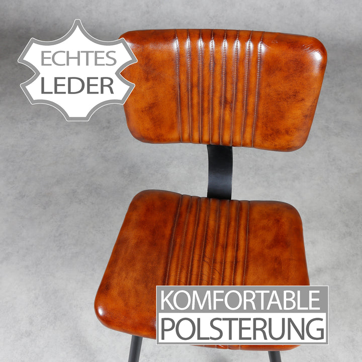 Spisestuestole brunt læder