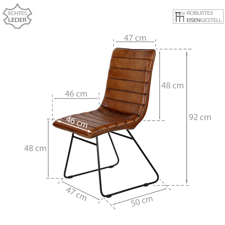 Esszimmerstuhl Leder Braun