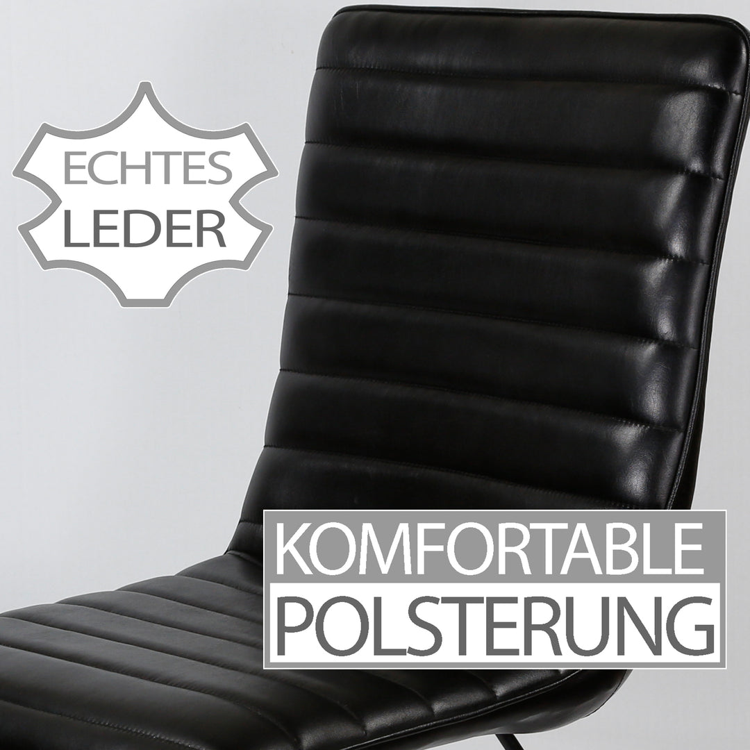 Spisestuestol sort læder
