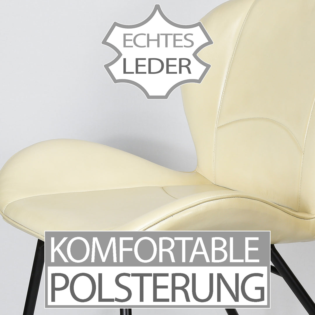 Beige læderstol