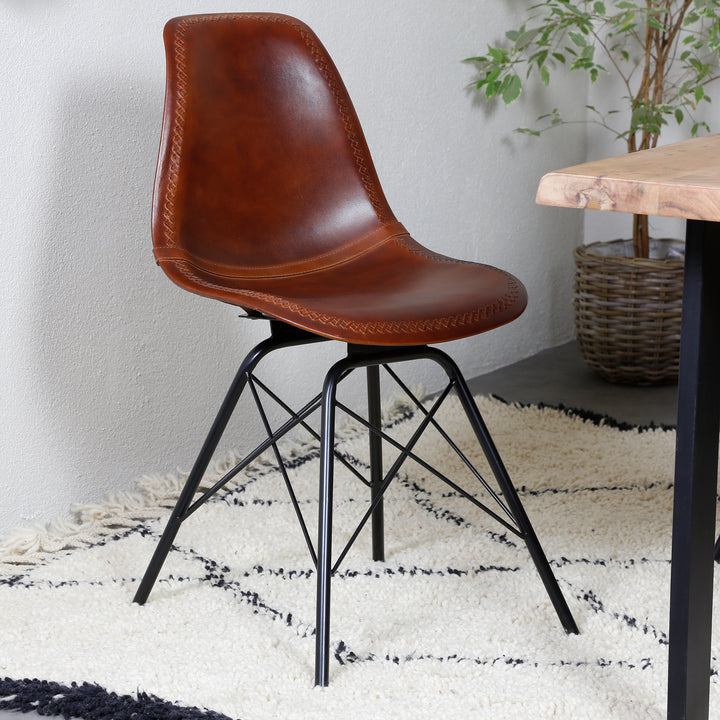 Esszimmer Stuhl Leder Braun
