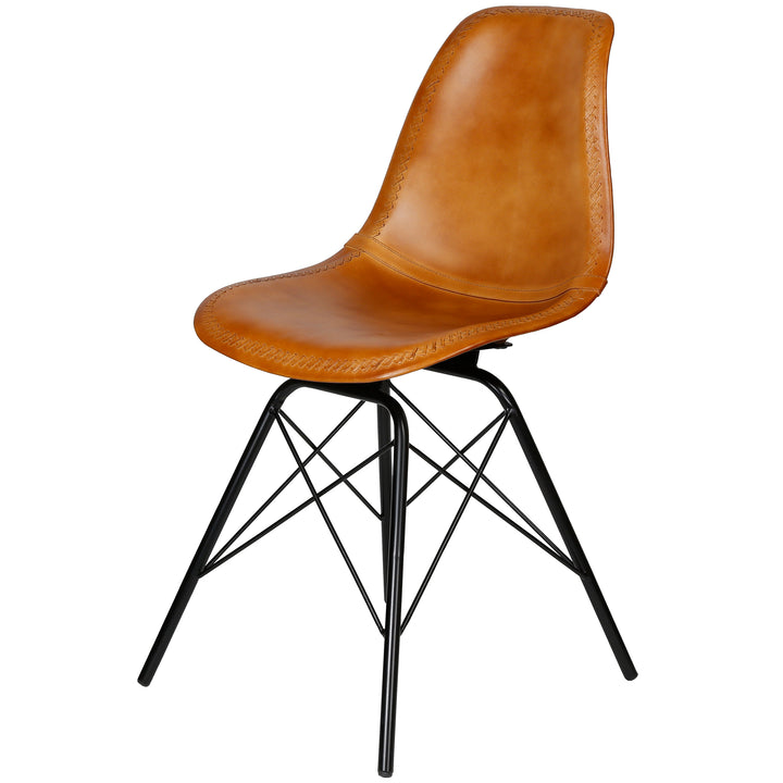 Spisestuestol læder cognac