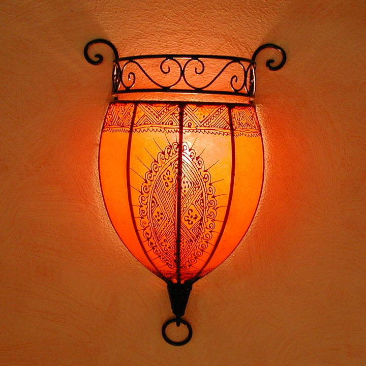 Henna læder væglampe Nakous Orange