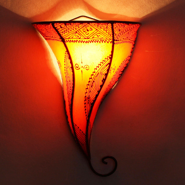 Læder væglampe Mouza Orange