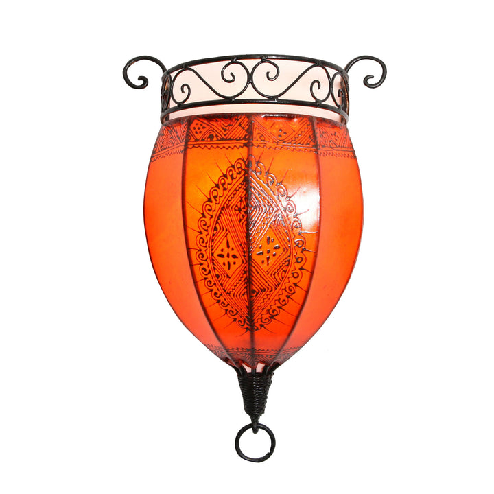 Henna læder væglampe Nakous Orange