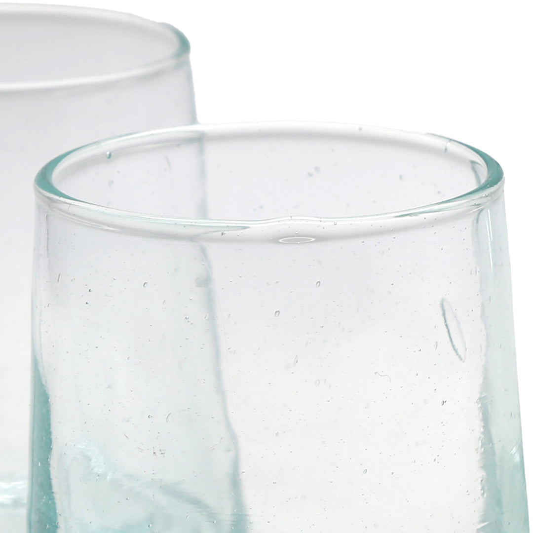 Latte Macchiato glas – gennemsigtigt, håndblæst unikt stykke af gammelt glas