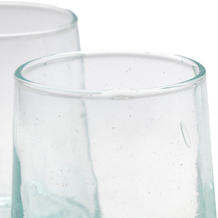 Latte Macchiato glas – gennemsigtigt, håndblæst unikt stykke af gammelt glas