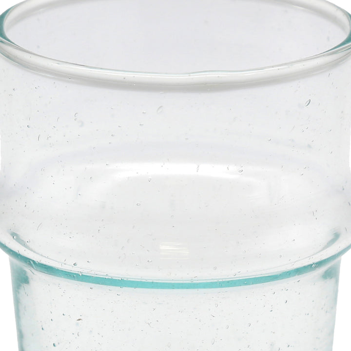 Long drink glas lavet af genbrugsglas – håndblæst med en markant ring