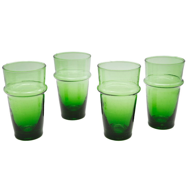 Long drink glas i knaldgrønt - håndblæst og unikt i strukturen