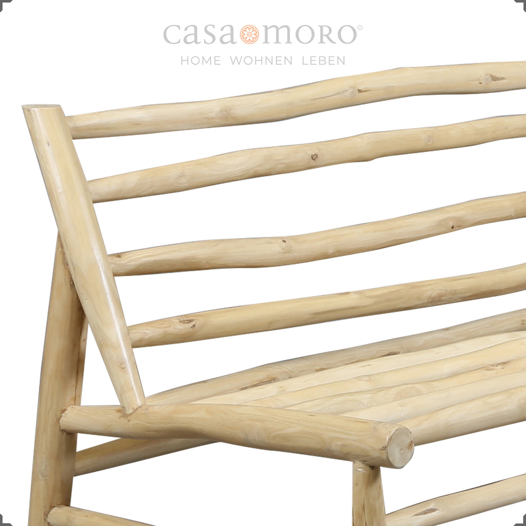 2-personers sofa teak varm naturtræ, 140 cm bred
