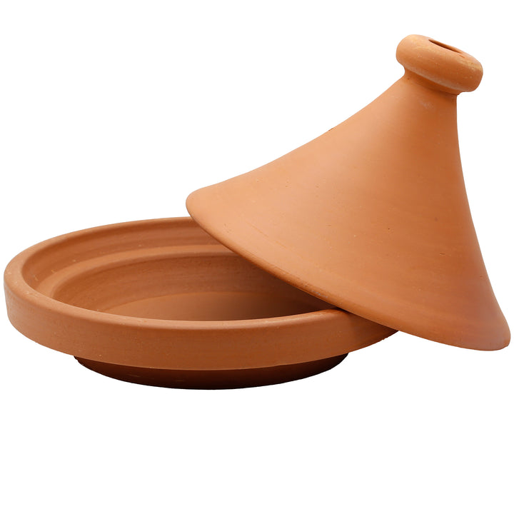 Tajine gryde fra Marokko 30 cm med afmonteret låg, naturlig og uglaseret