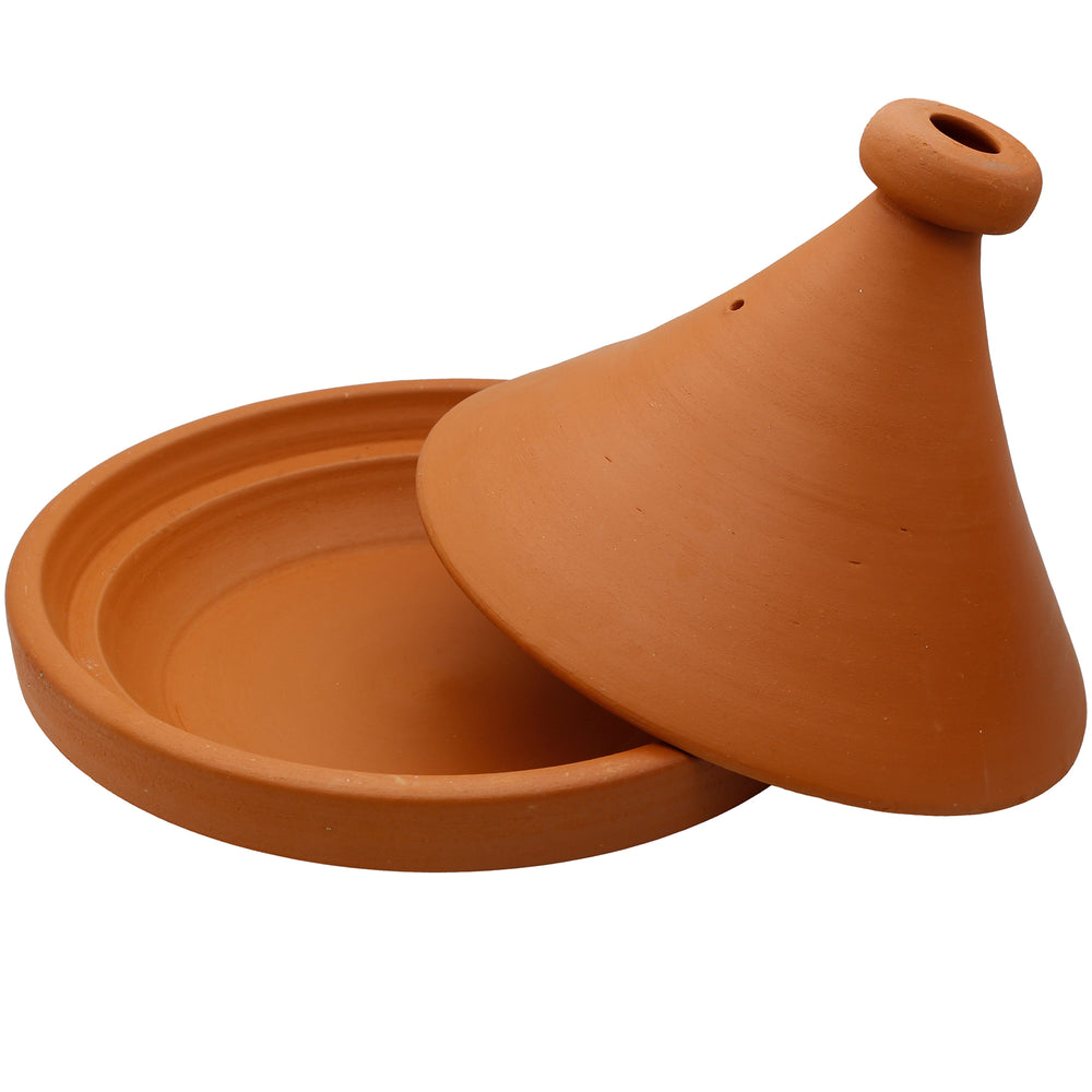 Tajine gryde fra Marokko 34 cm med afmonteret låg, uglaseret og naturlig