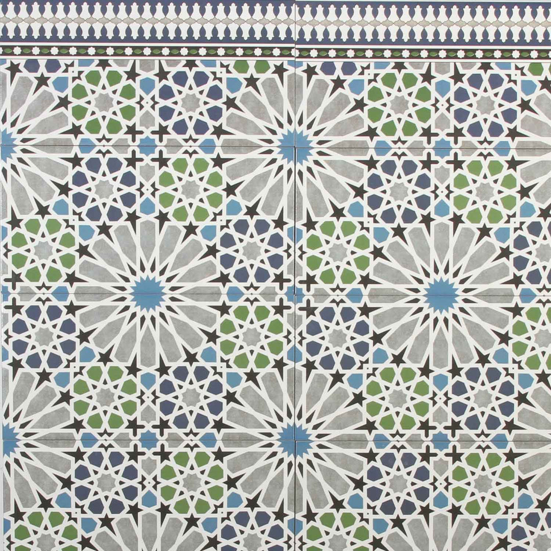 Marokkanske vægfliser 50x25 cm – stjernemosaik