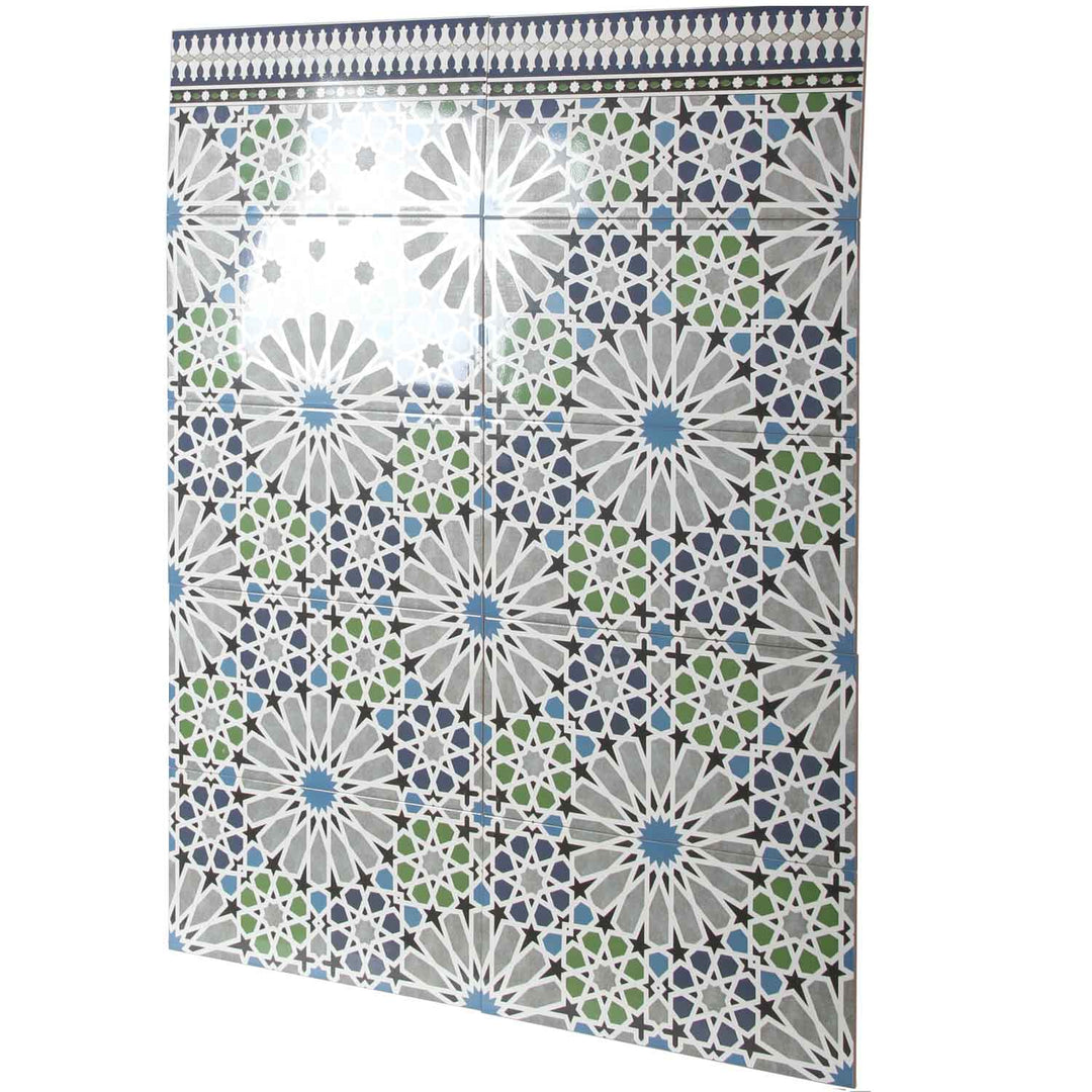 Marokkanske vægfliser 50x25 cm – stjernemosaik