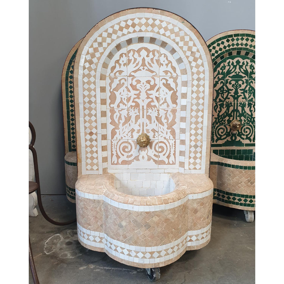 Marokko mosaik springvand Asfor White